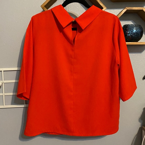 Fashion Union Red Funnel Neck Blouse - Picture 6 of 8